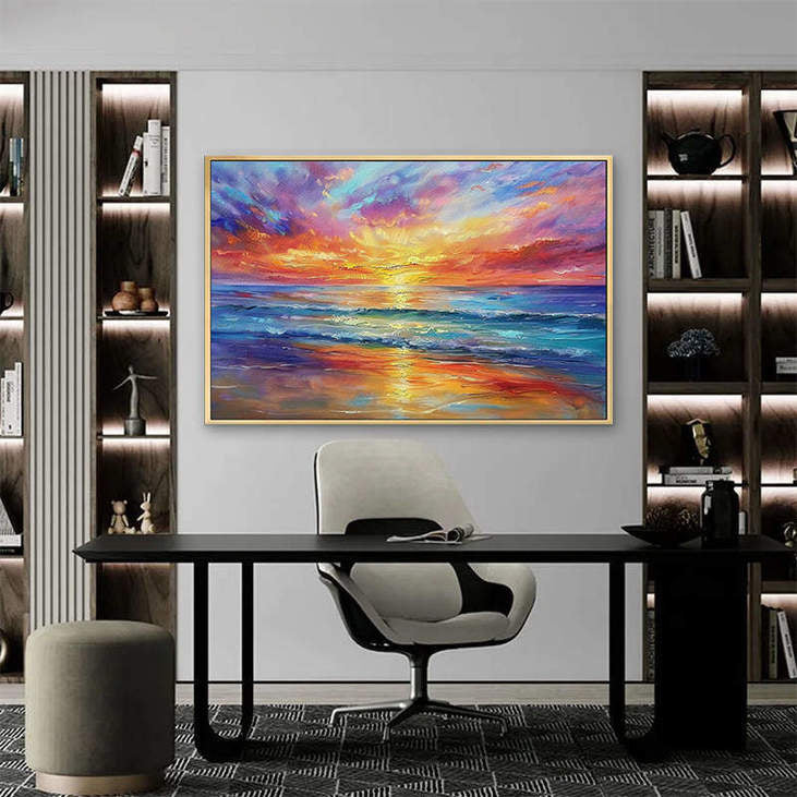 Sunset Beach Landscape Art #VA309