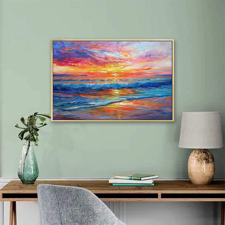 Hand Painted Seaside Sunset #VA310