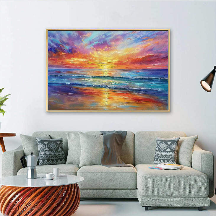 Sunset Beach Landscape Art #VA309