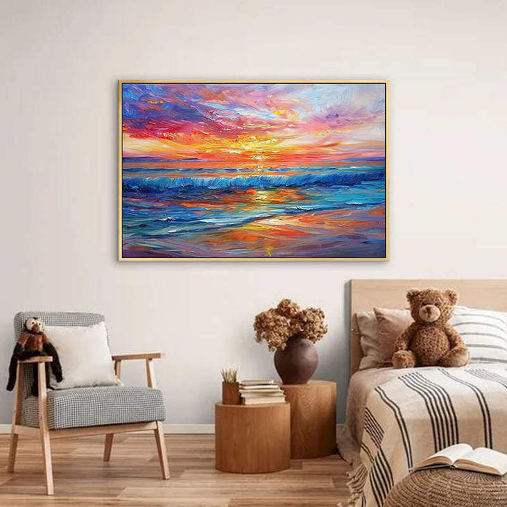 Hand Painted Seaside Sunset #VA310