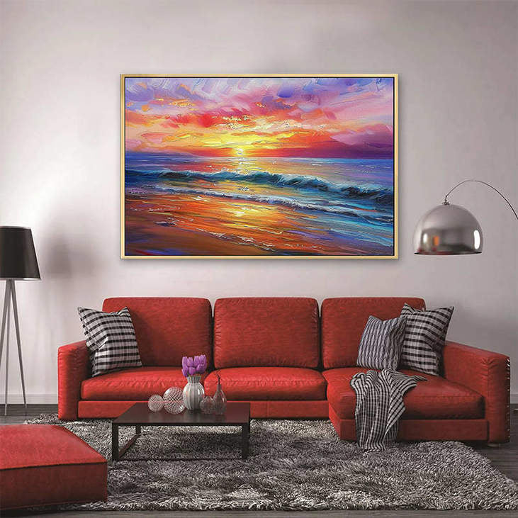 Colorful Coastal Sunset Painting #VA307