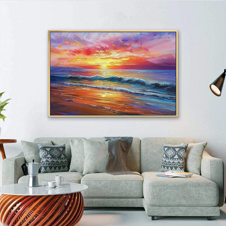 Colorful Coastal Sunset Painting #VA307