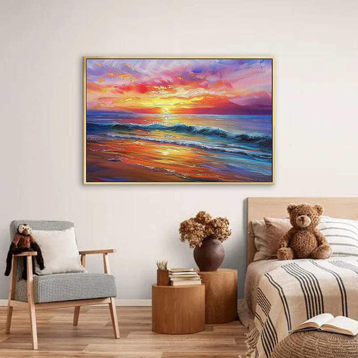 Colorful Coastal Sunset Painting #VA307