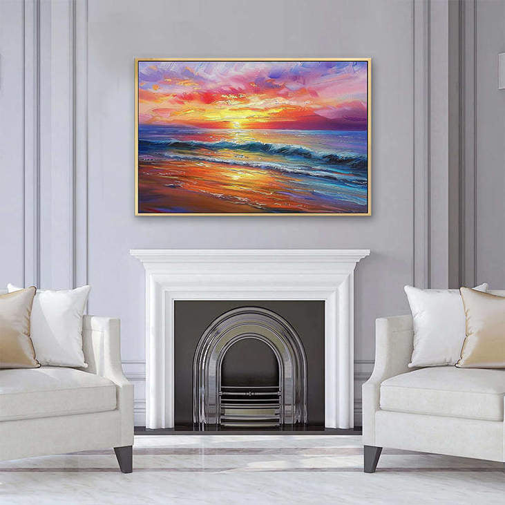 Colorful Coastal Sunset Painting #VA307