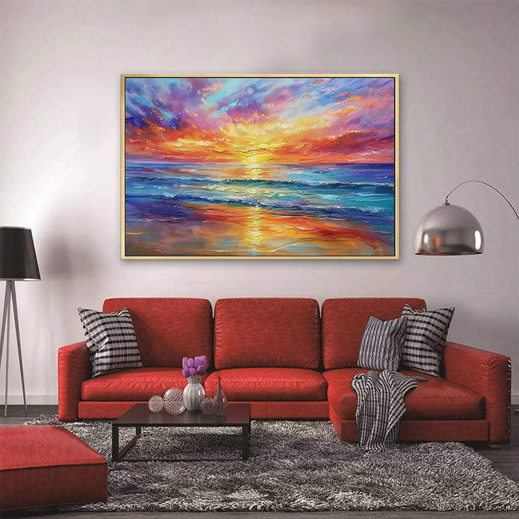 Sunset Beach Landscape Art #VA309