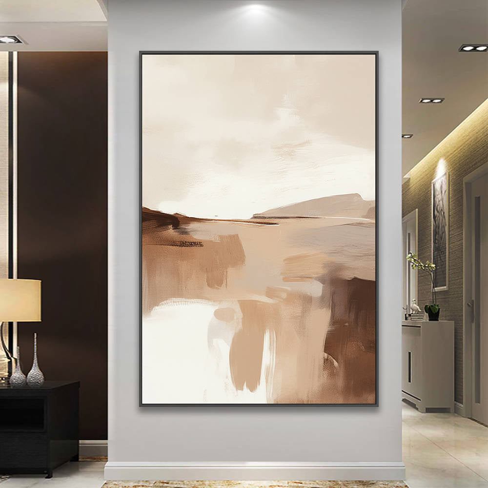 Abstract Beige Landscape Hand Painted Canvas #YX315
