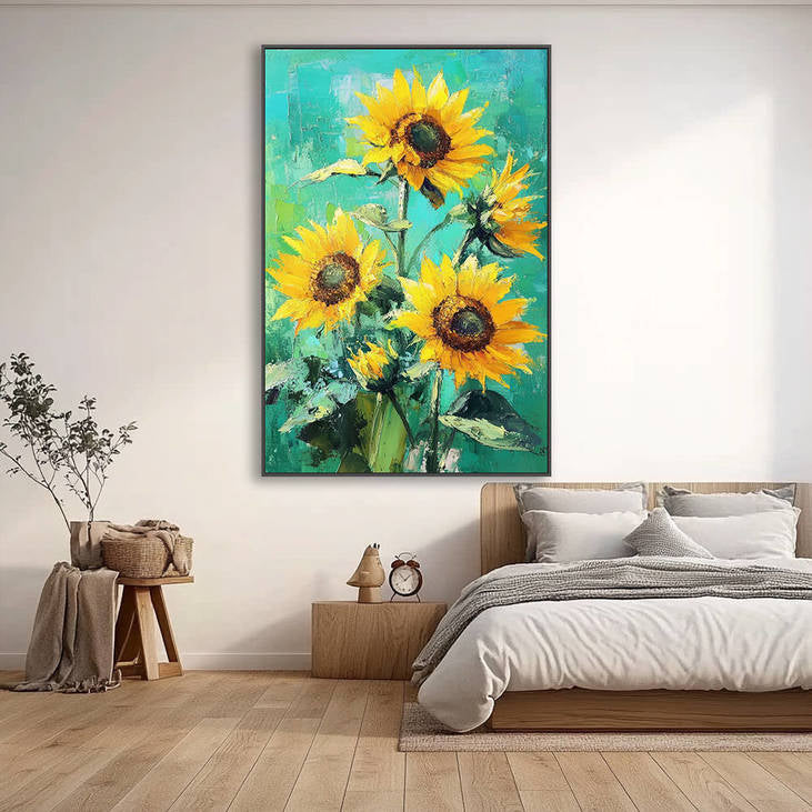 Hand Painted Sunflower Canvas Art #YX326
