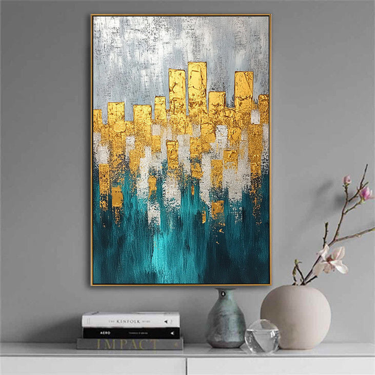 Contemporary Gold Foil City Art #YX78