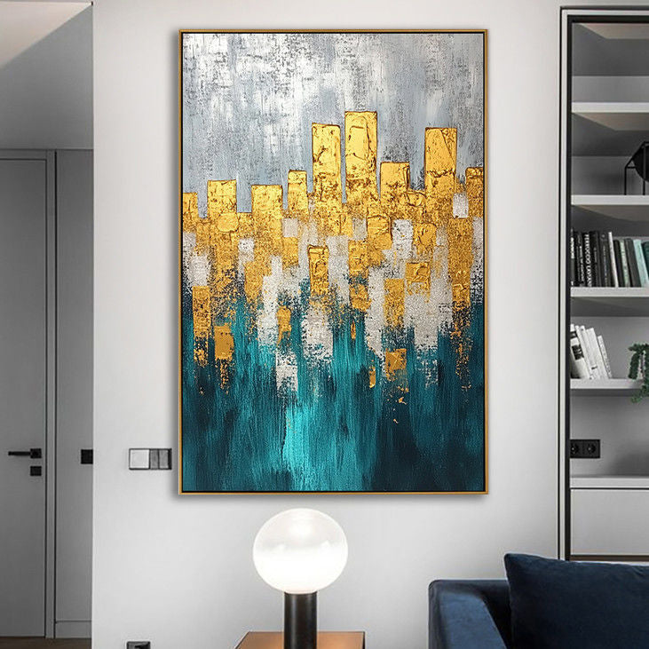 Contemporary Gold Foil City Art #YX78
