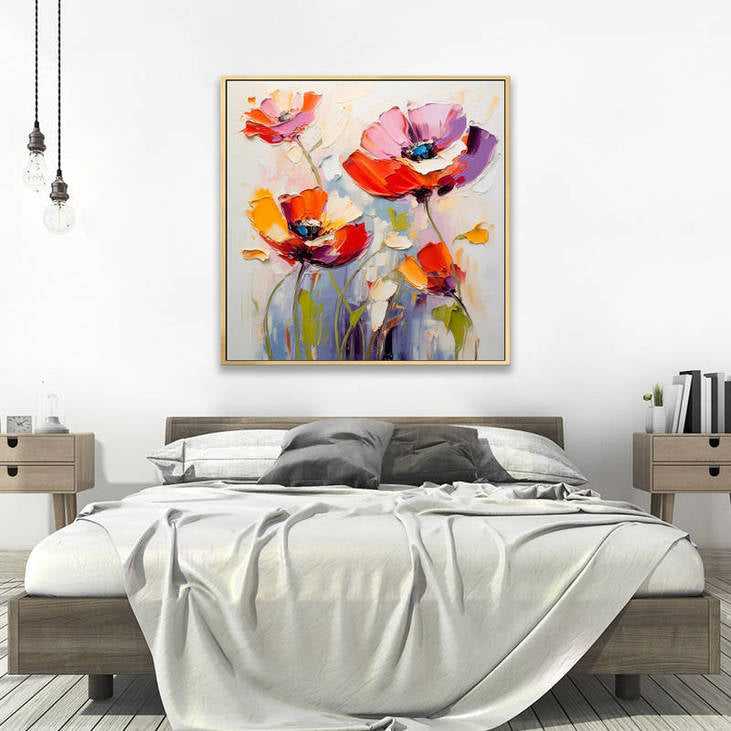 3D Textured Poppy Flower Art #VA120