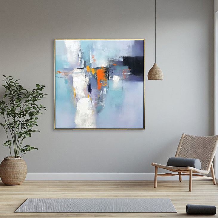 Blue Toned Abstract Hand Painted Wall Decor #YX130