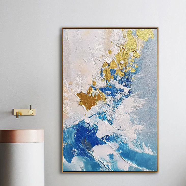 Gold Foil Hand Painted Abstract Wall Art #YX83
