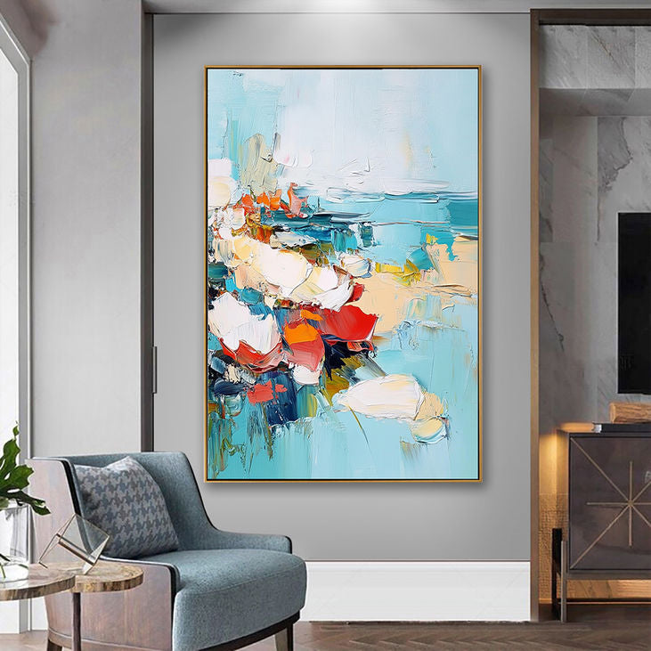 Hand Crafted Abstract Coastal Canvas #YX165
