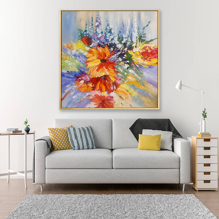 Hand Painted Abstract Flower Canvas #YX220