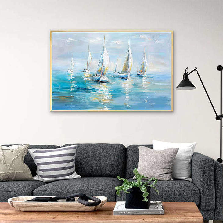 Vibrant Sailboat Ocean Art #VA314