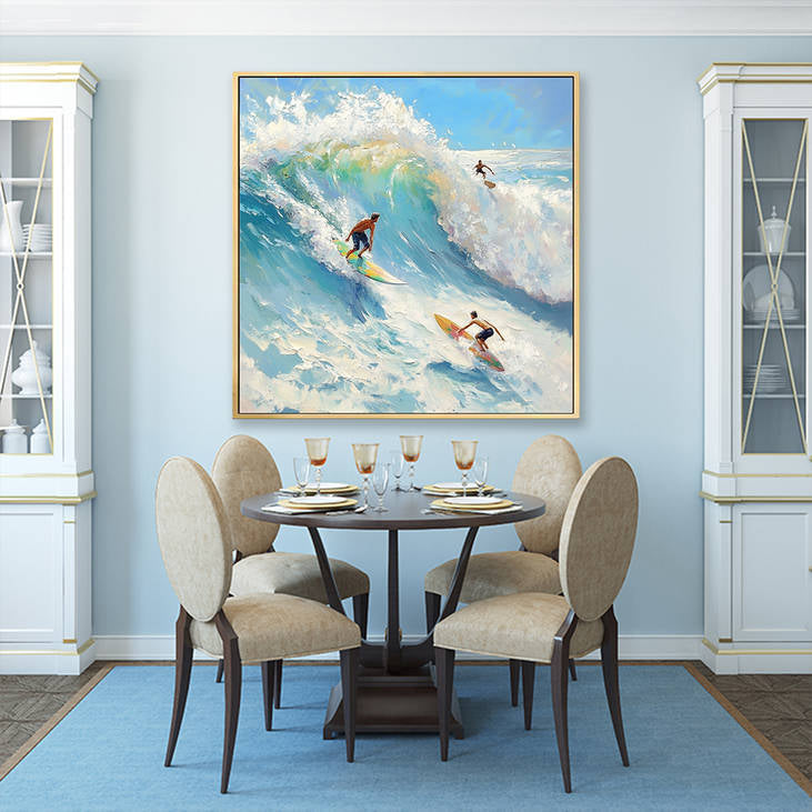 Vibrant Surfing Wave Art #YX226