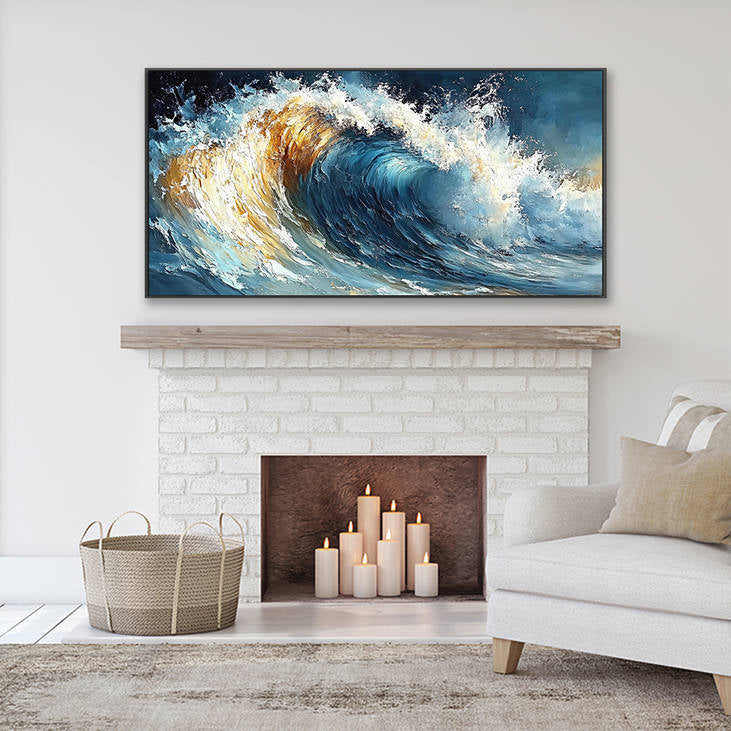 Impasto Ocean Wave Canvas Painting #YX215