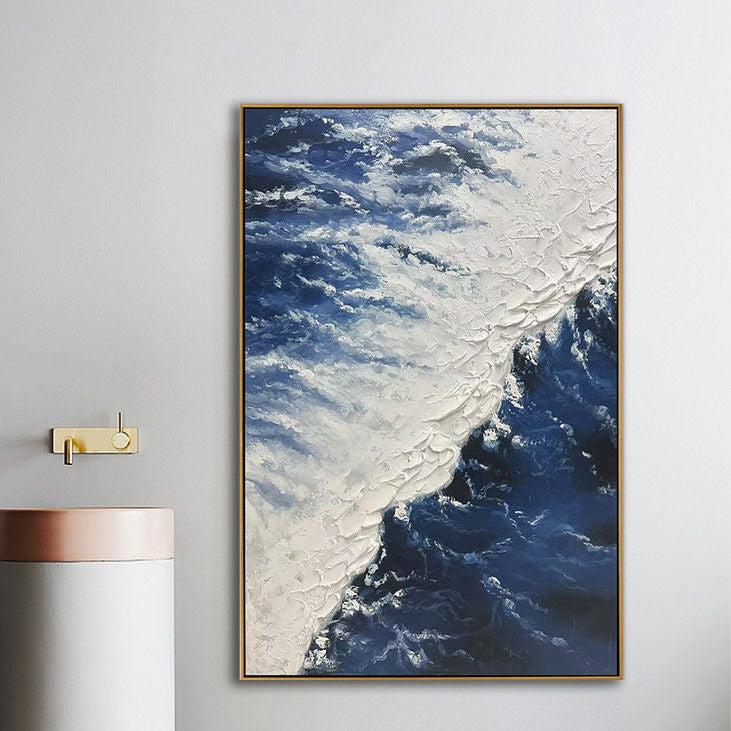 Impasto Ocean Wave Canvas Art #YX72