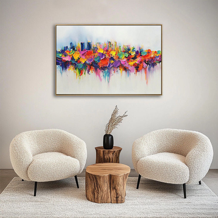 Abstract Colorful Cityscape Canvas Art #YX104