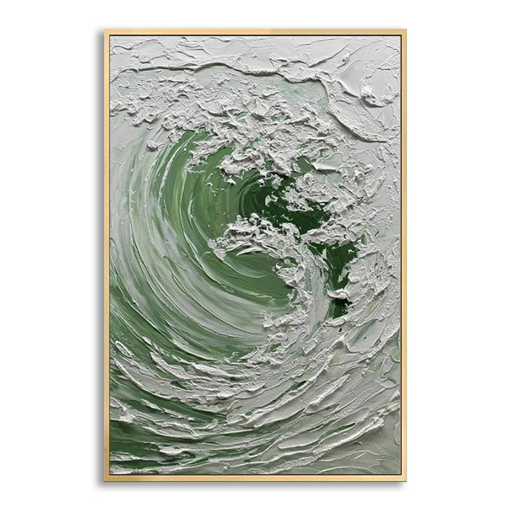 Handmade Textured Wave Canvas Painting | Modern Coastal Wall Art #YX501