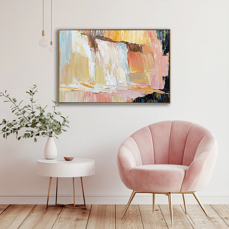 Abstract Pastel Waterfall Art #YX109