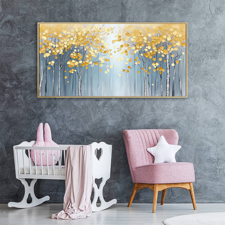 Abstract Golden Tree Canvas #YX209