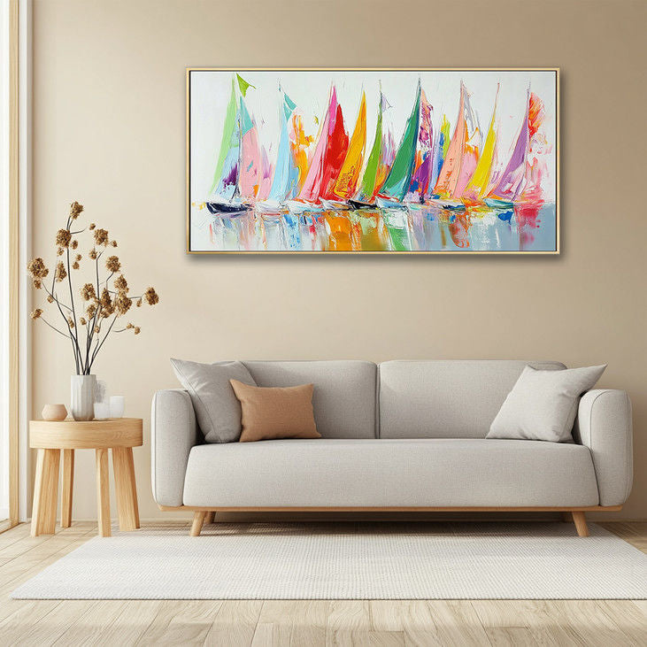 Vibrant Sailing Scene Canvas #YX99