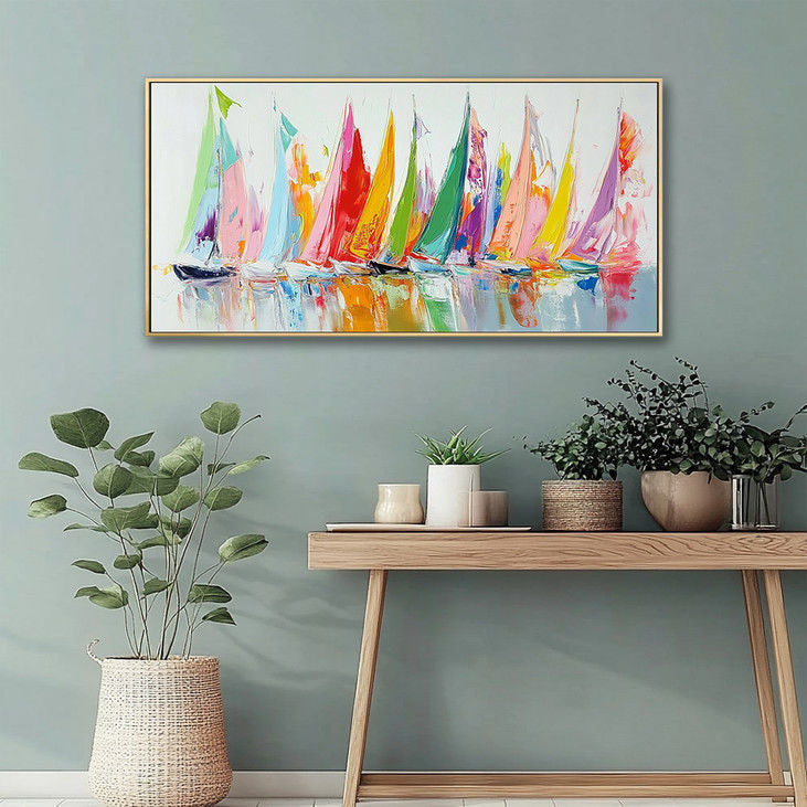 Vibrant Sailing Scene Canvas #YX99