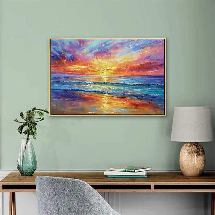 Sunset Beach Landscape Art #VA309