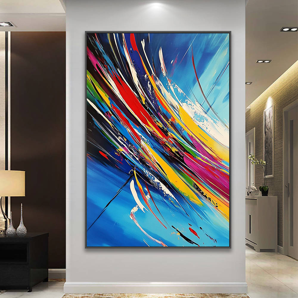 Bold Colorful Modern Canvas Wall Art #YX316
