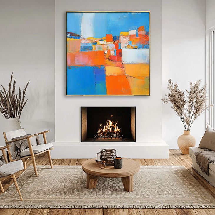 Bright City Vistas: Abstract Geometric Art #YX159