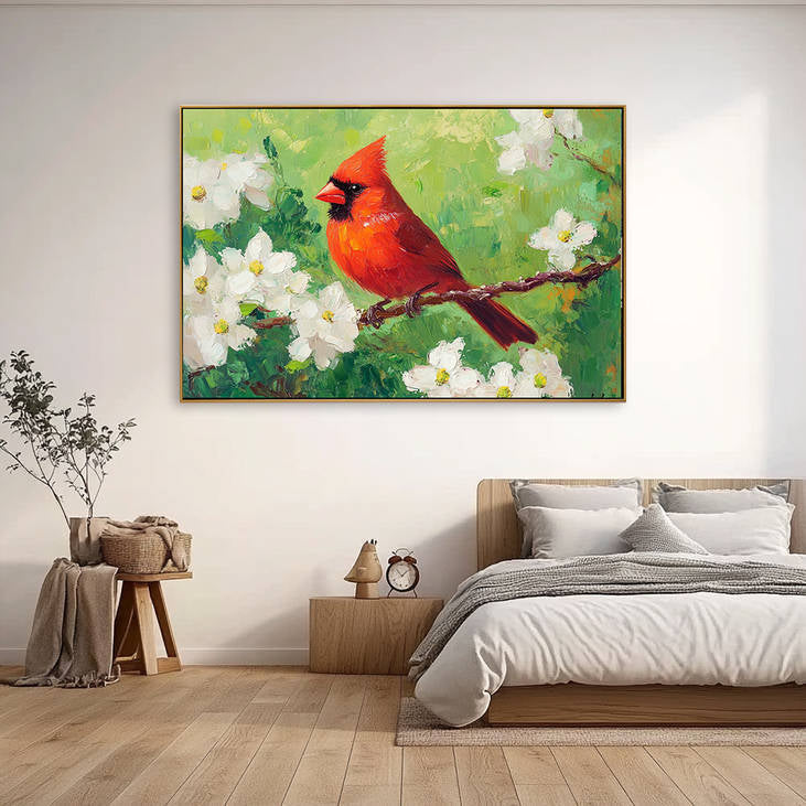 Hand Painted Red Cardinal Art #YX205