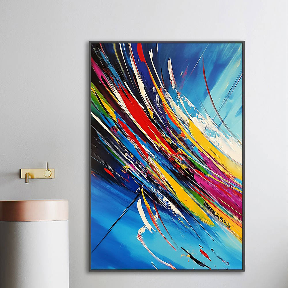 Bold Colorful Modern Canvas Wall Art #YX316