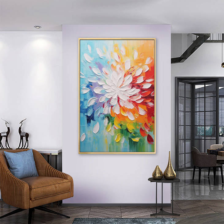 3D Textured Multicolor Flower Art #VA113