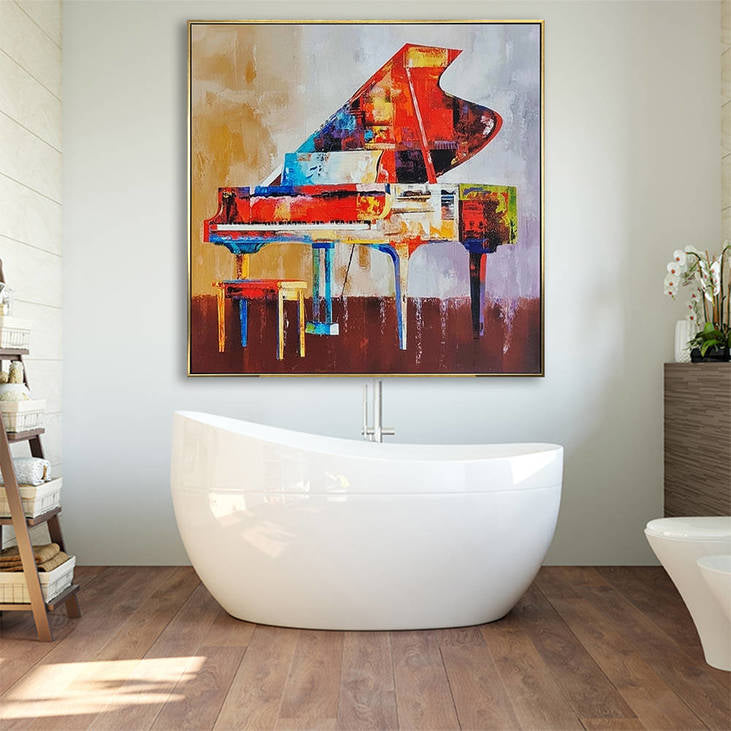 Hand Painted Abstract Piano Canvas Painting #YX338
