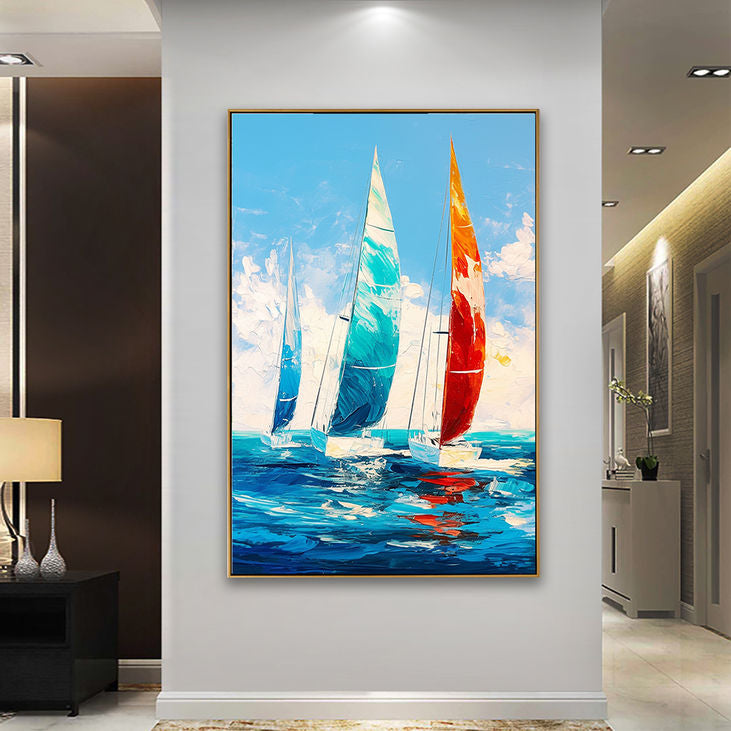 Abstract Sailboat Wall Art #YX162
