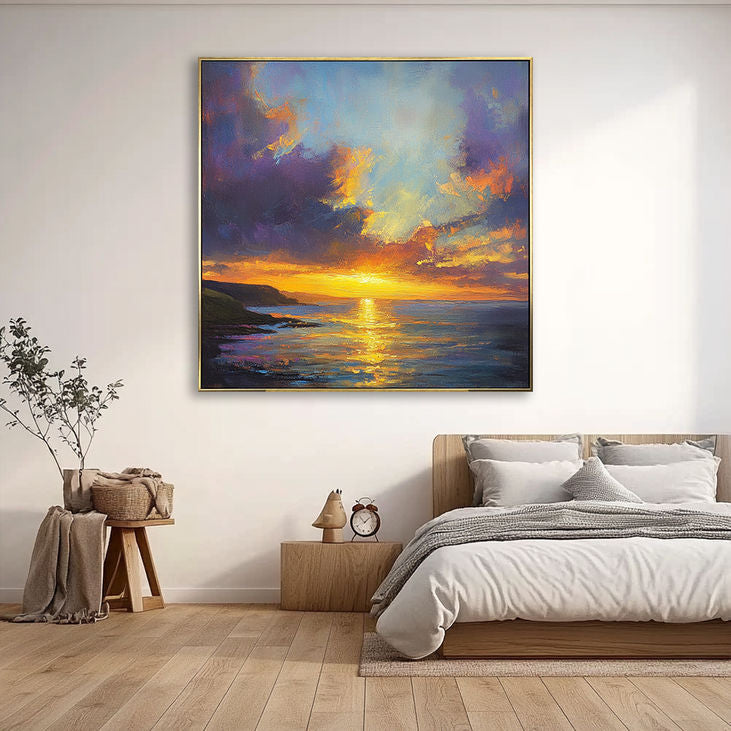 Coastal Sunset Dream: Abstract Seascape Art #YX157