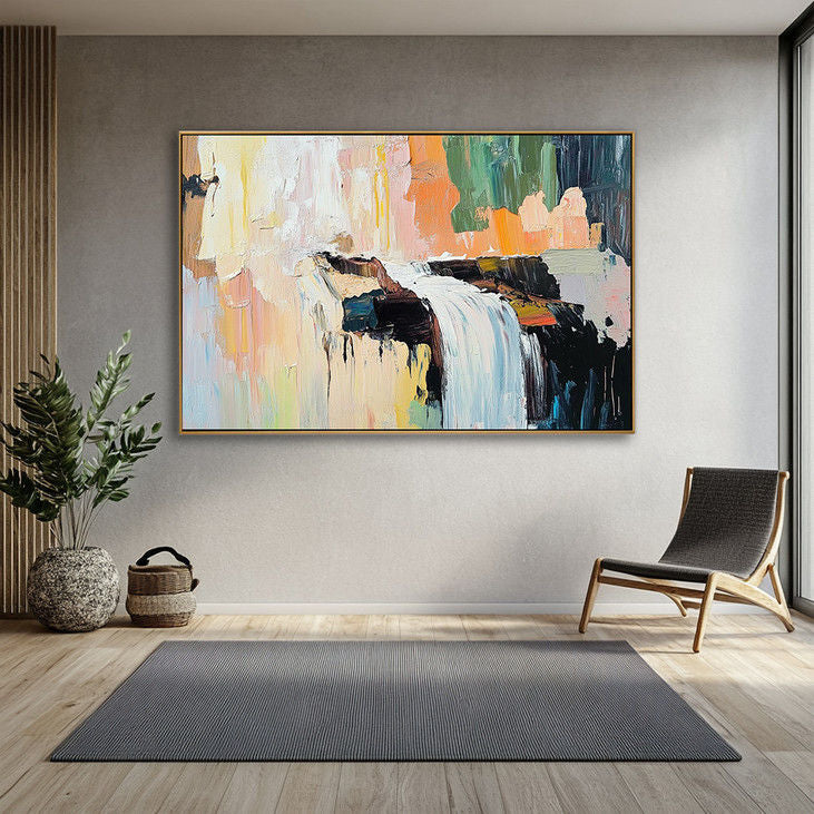 Abstract Waterfall Landscape Canvas Art #YX101