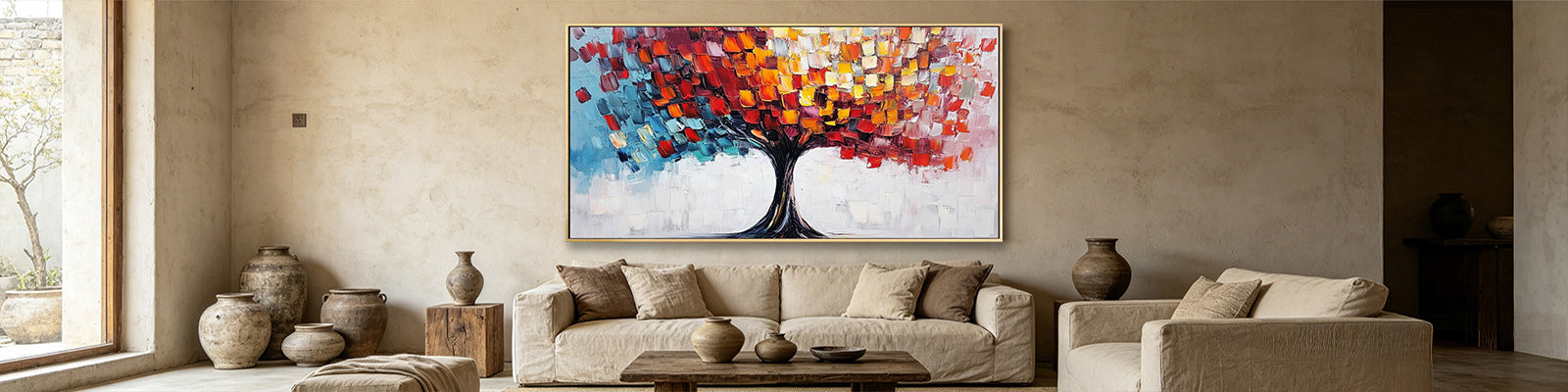 horizontal canvas painting