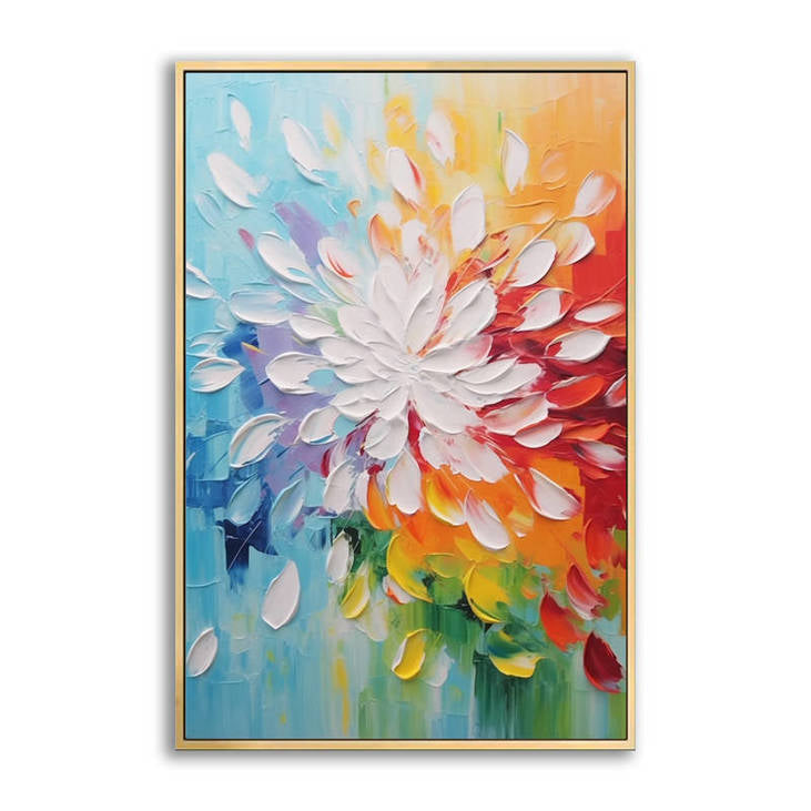 3D Textured Multicolor Flower Art #VA113
