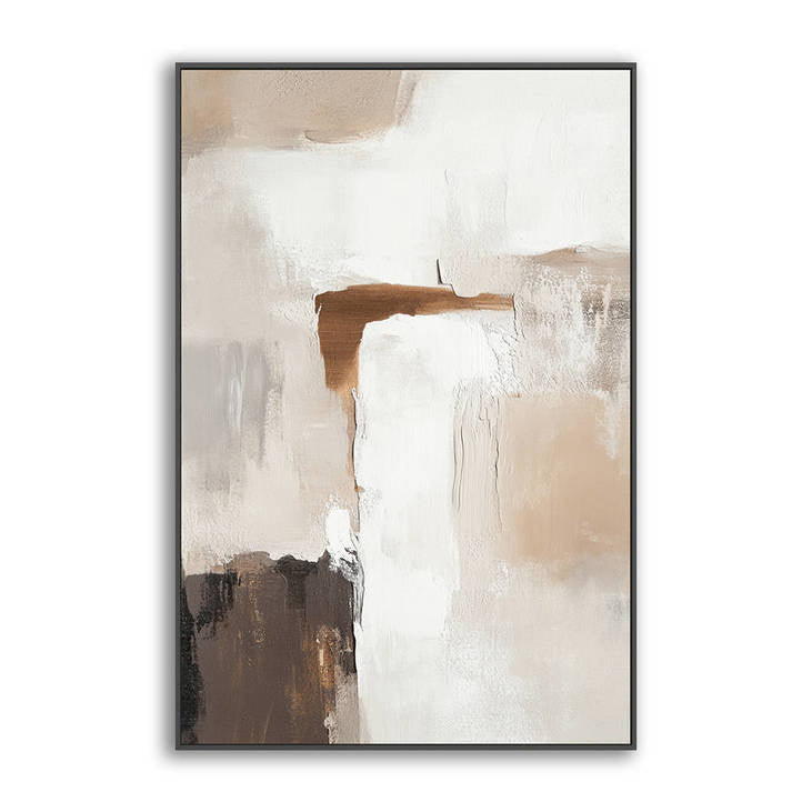 Abstract Beige Brown Textured Canvas Painting #YX328