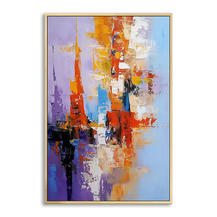 Abstract Cityscape Canvas Painting #YX229