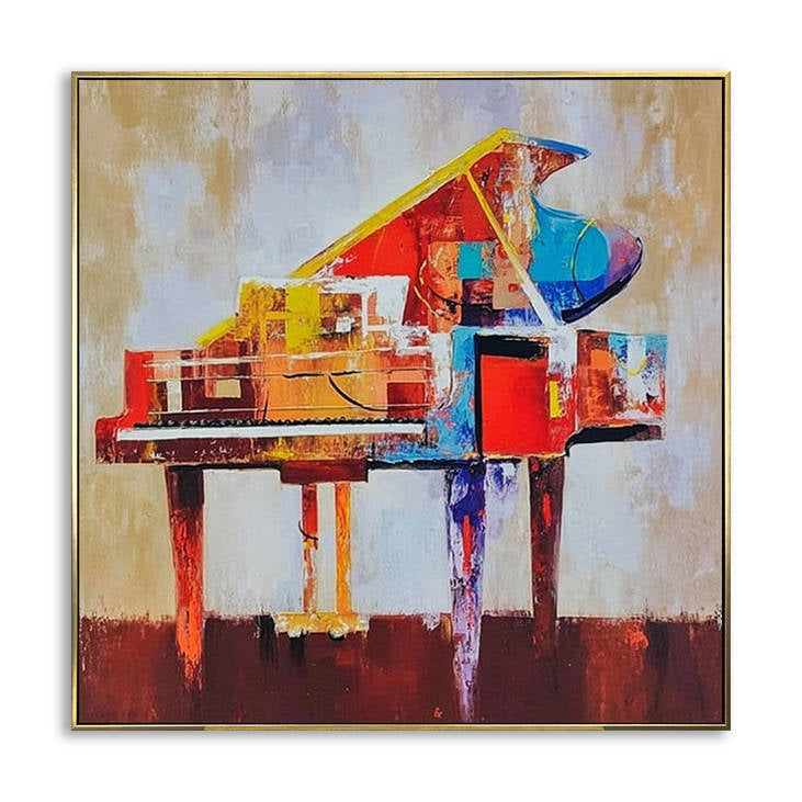 Abstract Colorful Piano Hand Painted Canvas Art #YX336