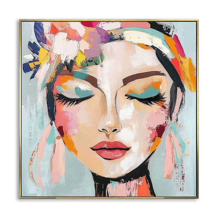 Abstract Face Canvas Painting #YX333
