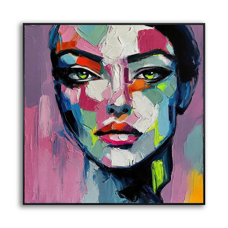Abstract Hand Painted Portrait Decorative Art Canvas #YX352