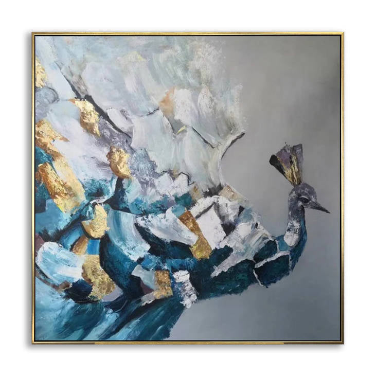 Abstract Peacock Canvas Painting #YX307