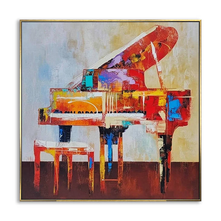 Abstract Piano Oil Painting on Canvas #YX337