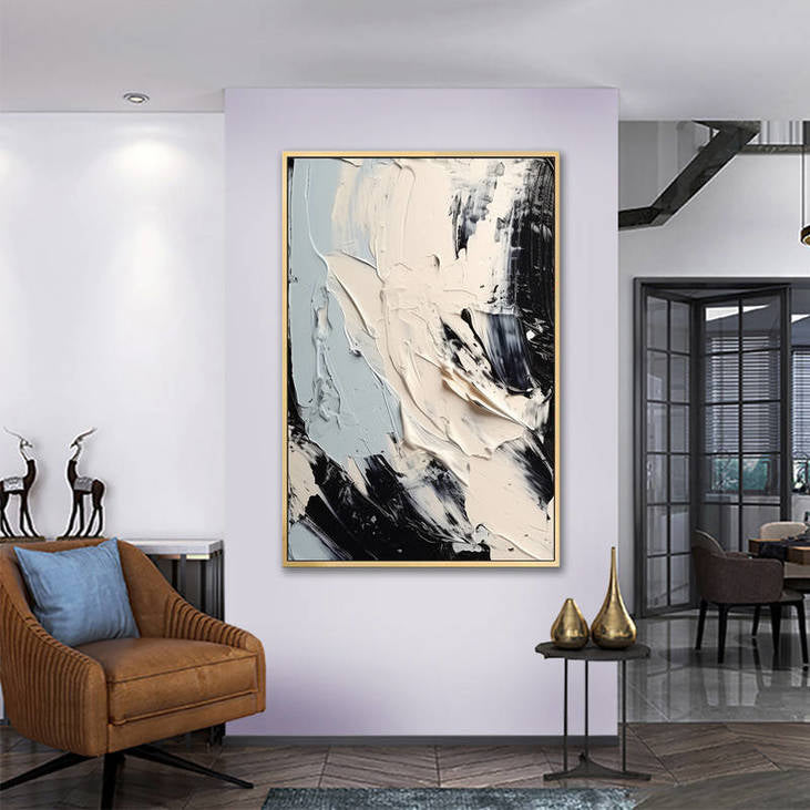 Stylish Black, White & Grey Abstract Art #VA38