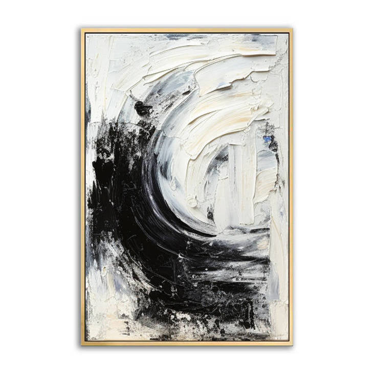 Black and White Textured Abstract Wall Decor #VA44