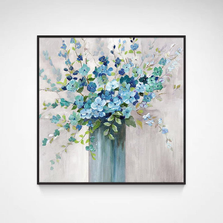 Blue Hydrangea Bouquet Canvas Art #VA320